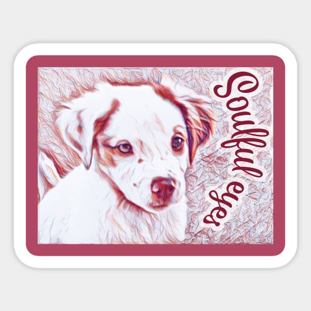 Soulful eyes Brittany Spaniel puppy Sticker by PandLCreations